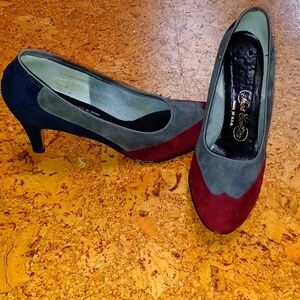Vintage Thomas Cort Tricolor Suede Pumps Size 7N
